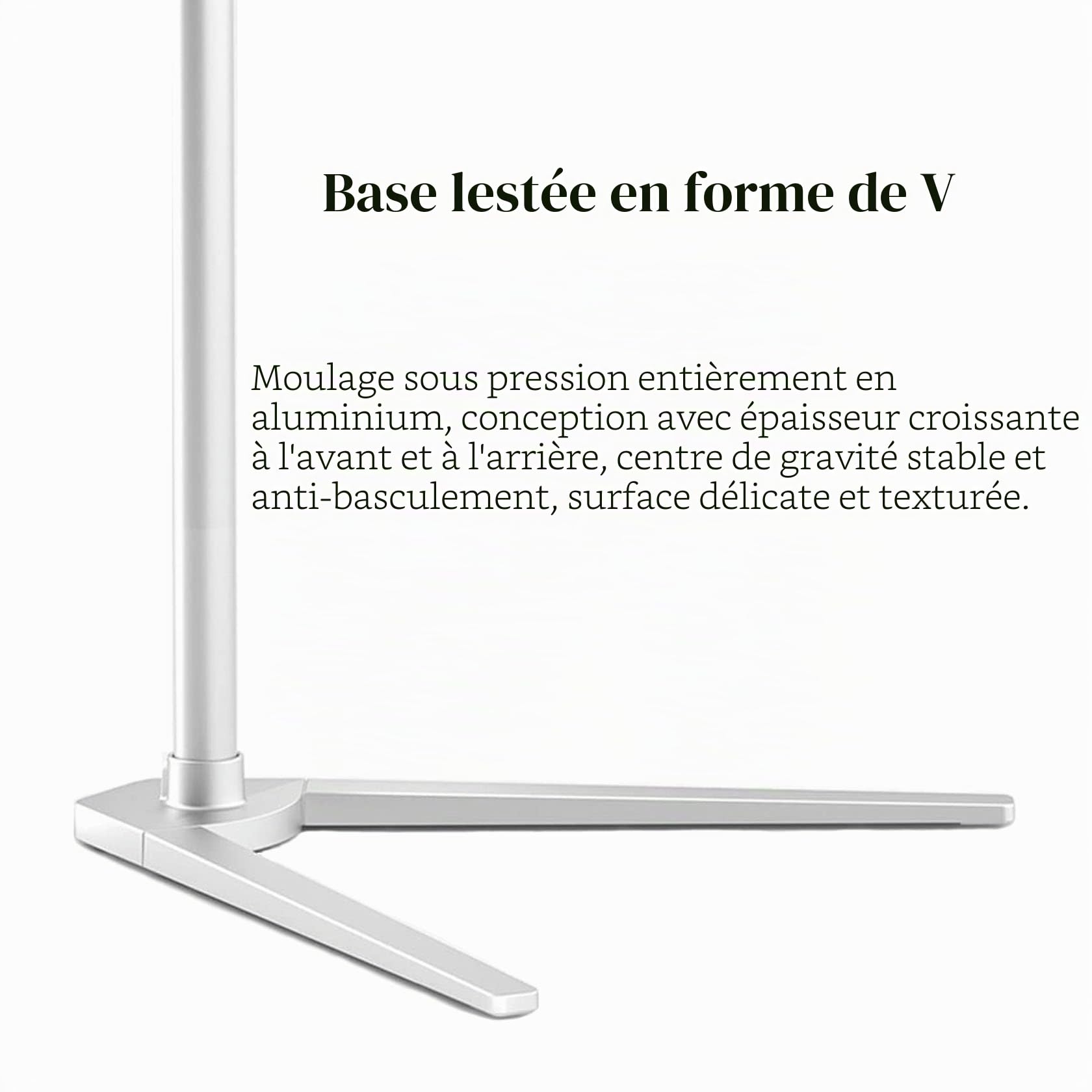 BIEGEN Support de Livre pour Lire Hauteur Réglables Support de Livre Au Sol Rotatif 360 Degrés Cantilever Lutrin de Lecture avec Clips Page Livres Magazines