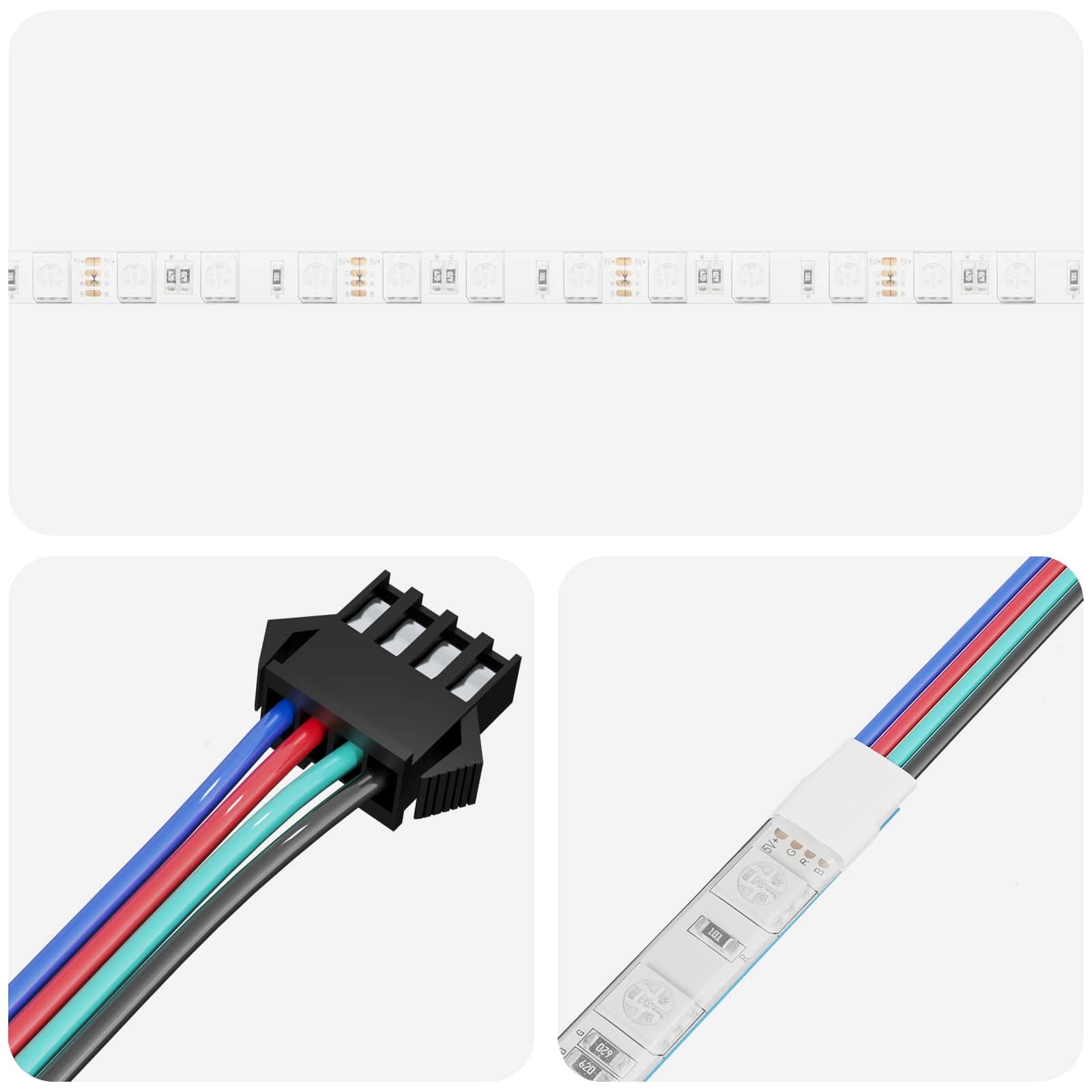 LED Streifen 12 Stück Schwarz Transparent 450 mm USB Stromversorgung für Innenräume Flexibel dimmbar Farbwechsel Akzent- und Arbeitsbeleuchtung