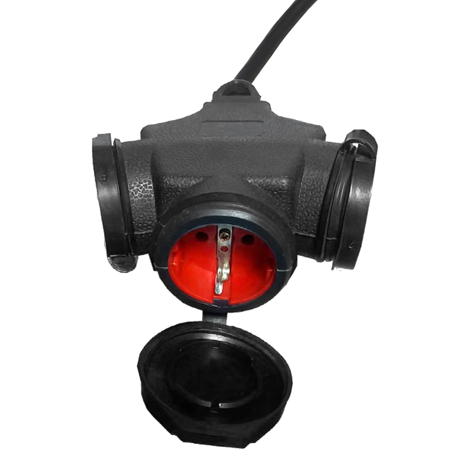 MENAYODA Adattatore CEE ad alta corrente 16 A, 400 V, spina su 3 x 230 V, cavo in gomma 5 x 2,5 mm, IP44