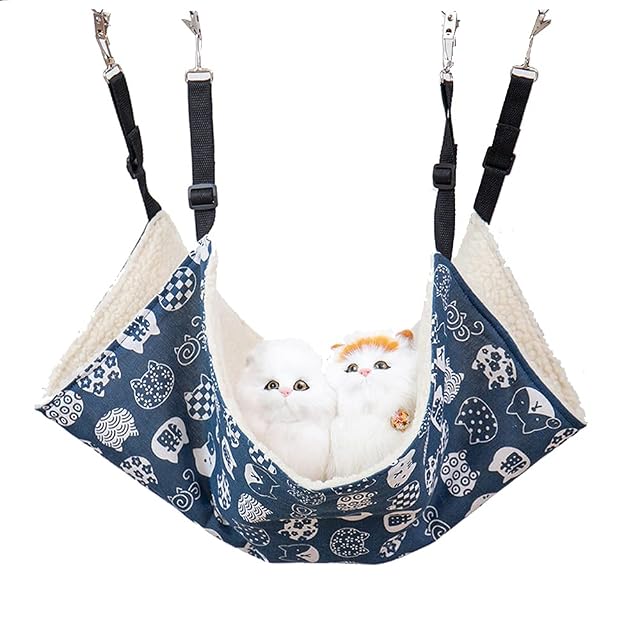 Vinnykud Hamaca Gatos para Mascotas Invierno y Verano Suave Hamaca de Descanso Colgante Hamaca Reversible…