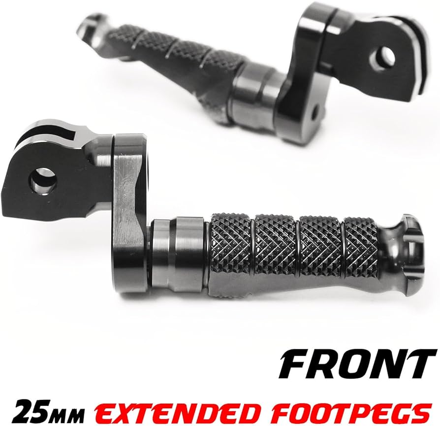 Amazon.com: MCMOTOPARTS R-FIGHT Black Front Footpegs 25mm Lowering