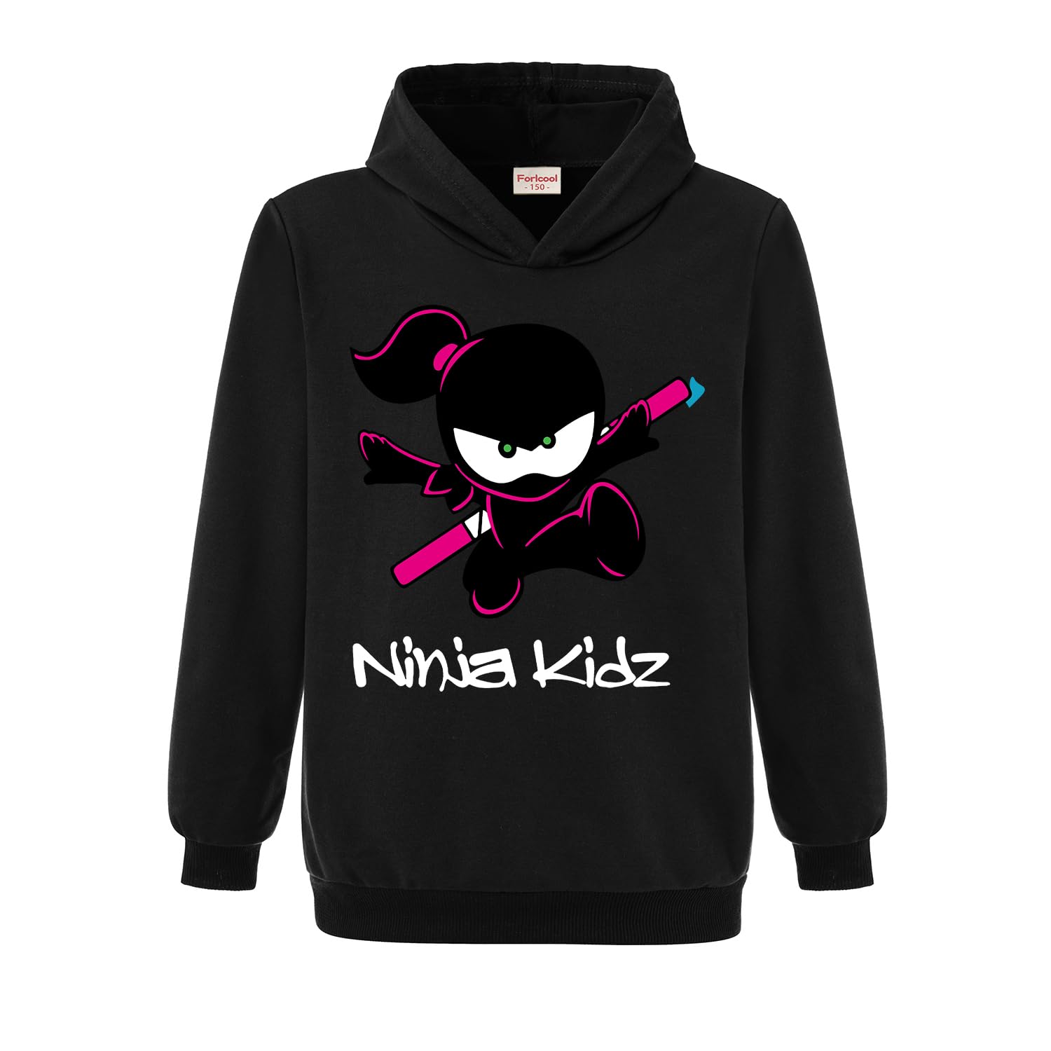 Sweat à Capuche Ninjas Gaming Forlcool - Unisexe Enfant, 100% Coton, Taille 3-13 Ans