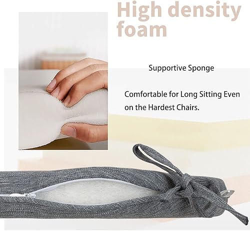 Miniatura 7 de Magpie Fabrics Juego de 4 cojines para sillas de exteriores e interiores de 17 x 16 x 2 pulgadas con lazos, impermeables, para todo tipo de clima,