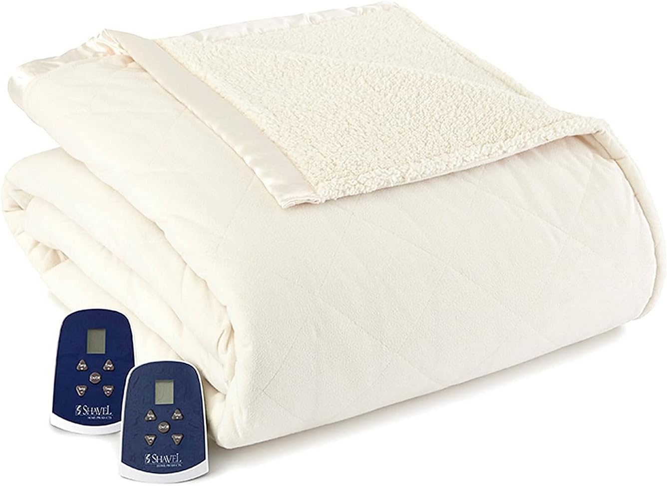 Toile Wedgewood Queen-Sized Electric Heated Sherpa Blanket
