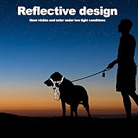 Vista 4 de Collar de cabeza reflectante, sin tirones, ajustable, para cabeza de perro, correa de bozal antitirones, correa para la nariz para perro, fácil