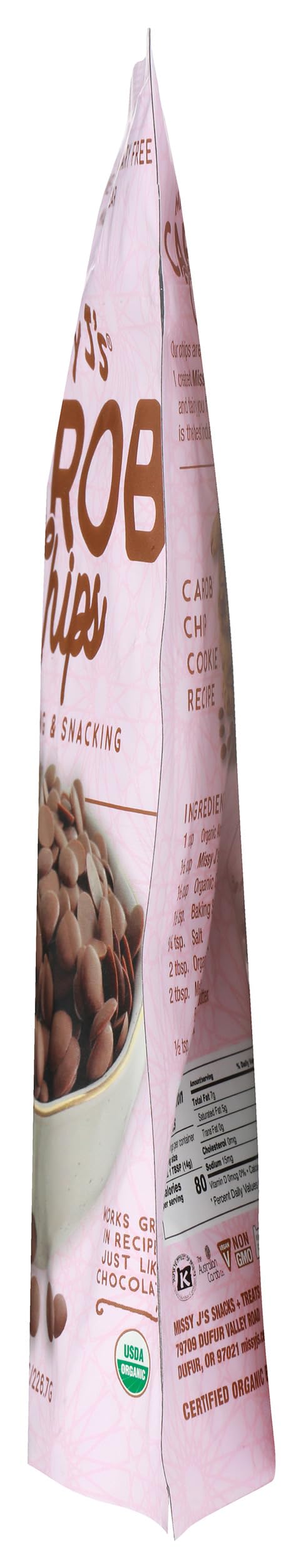 Missy J's Organic Carob Chips 8 Ounce 1 Pack | Carob Made w/Coconut Sugar, Vegan and Gluten-Free | Healthy Caffeine Free Substitute for Chocolate, Perfect for Snacks and Treats thumbnail 7