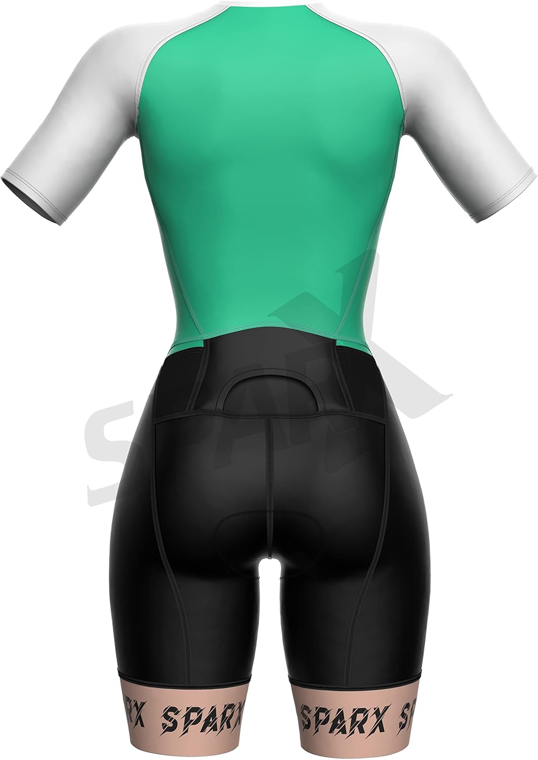 Sparx Aero Triathlon Suit Women Short Sleeve Tri Suit Women Running Swimming Cycling Skinsuit (Mint Green, 2XL)