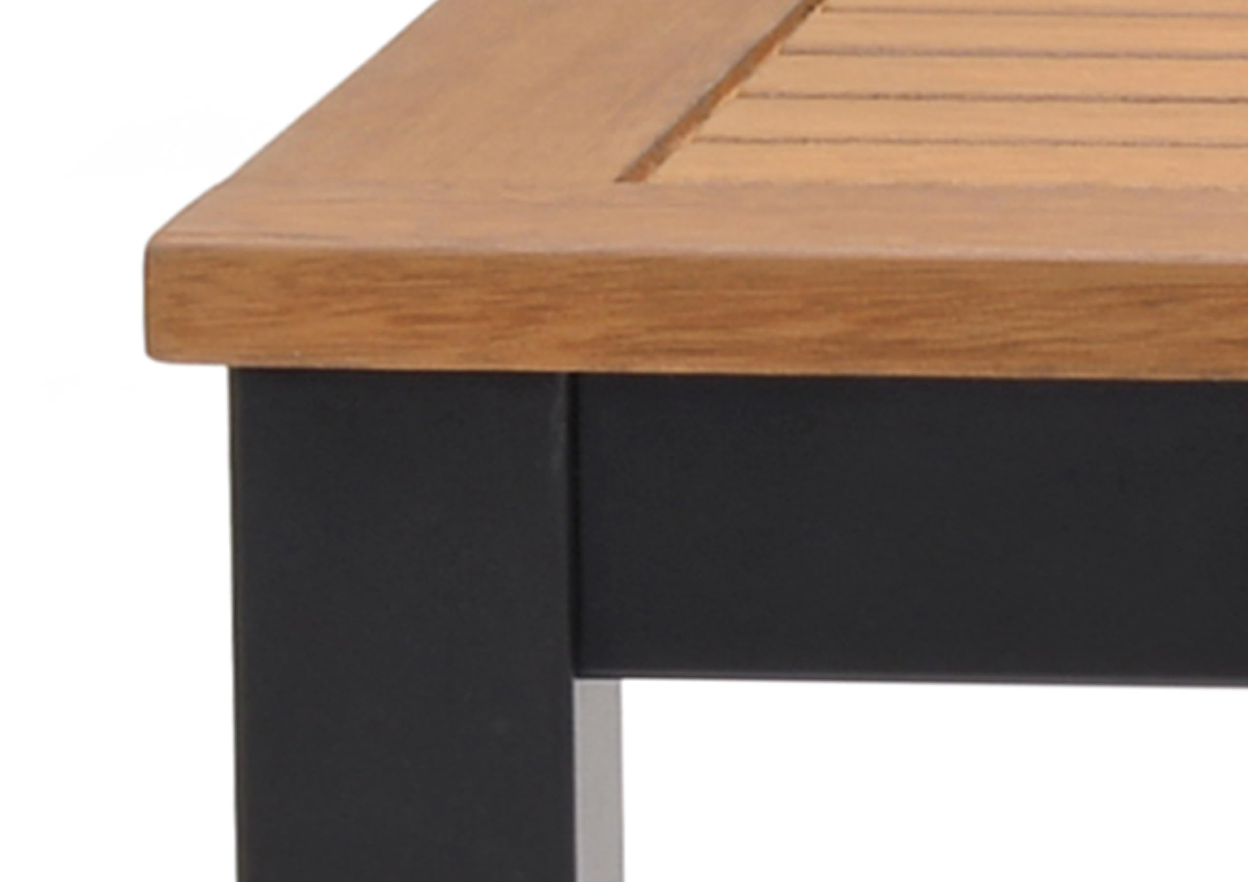 METRO Professional Mesa de Exterior Gastro Lynx, Aluminio/Madera de eucalipto, 137 x 90 cm, Rectangular, Negro