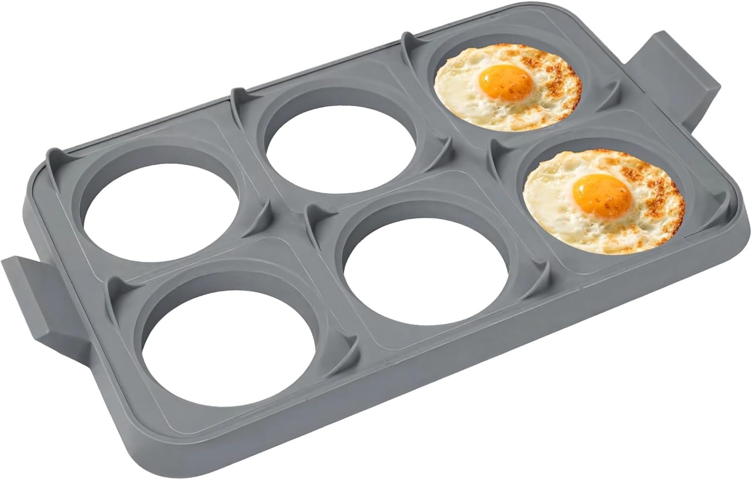 6 Hole Frying Ring, Silicone Egg Mold, Nonstick, Griddle Ready