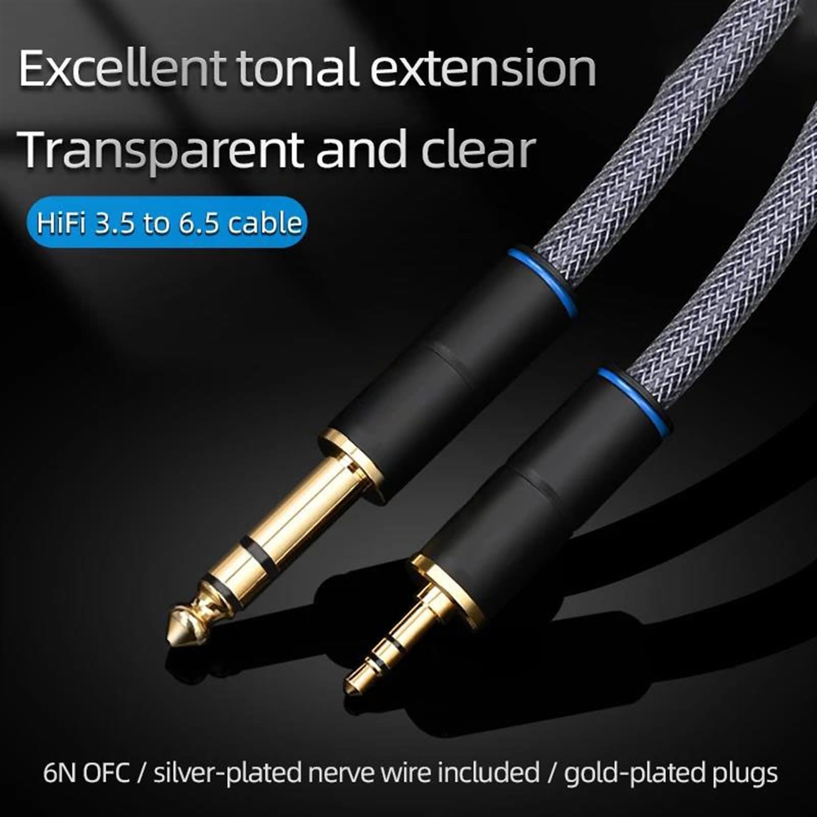 kabel audio instrumentu muzycznego Kabel AUX 3,5 Do 6,5 Mm 6N OFC 3,5 Mm Stereo Do 6,5 Mm TRS Jack Profesjonalny Kabel Do Telefonu I Gitary(3.5 m)