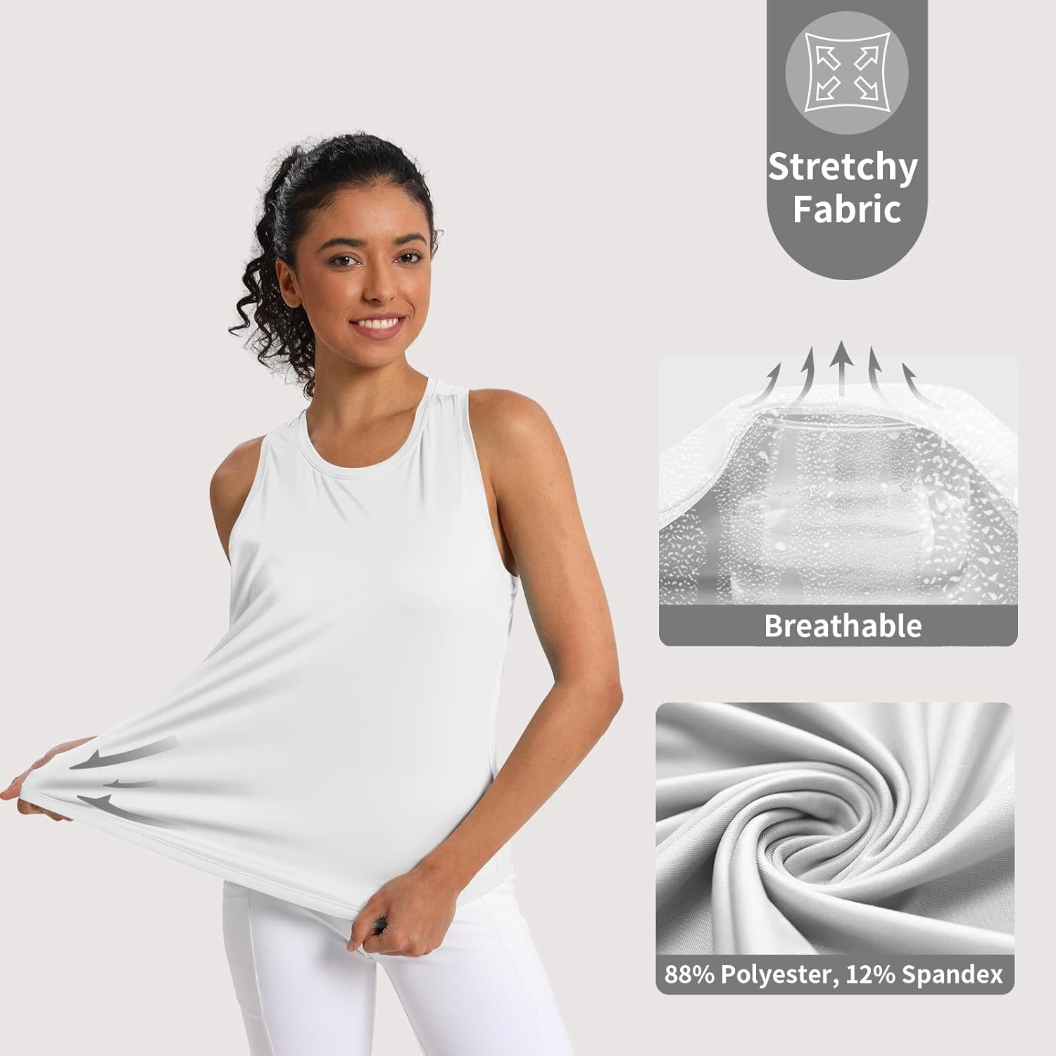 Women's Workout Tank Tops Woman Sleeveless Loose Fit Gym Tops Athletic Shirts Racerback Quick Dry UPF 50+ - Image 4