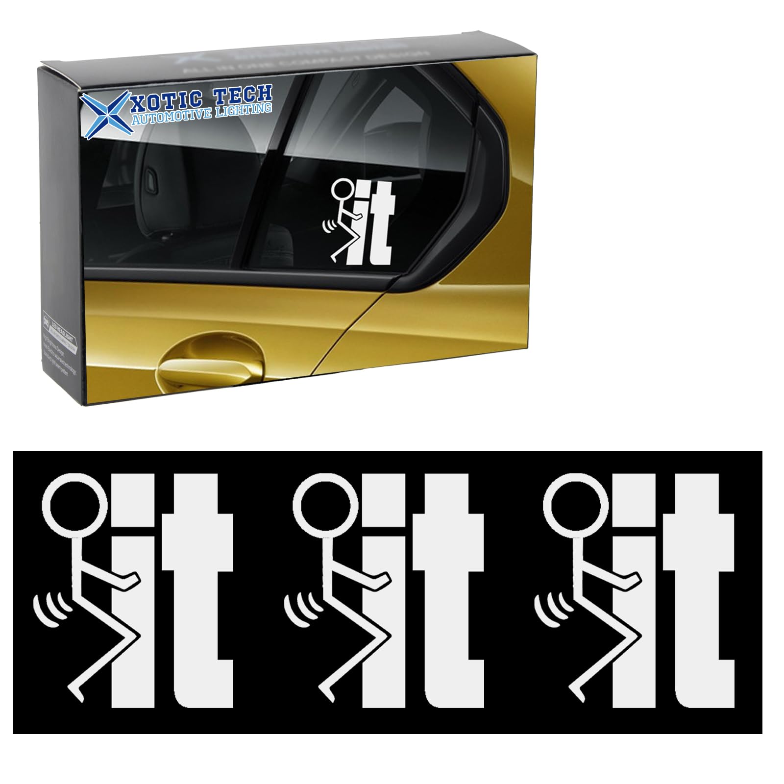 Xotic Tech 3Pcs F*ck-It Funny JDM Sticker Decal Vinyl Graphic for Cars Bumper Window Trucks Vans Walls Laptop 4