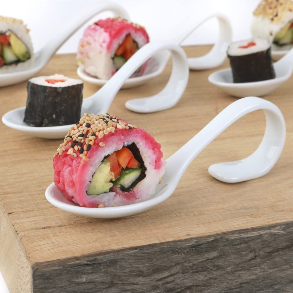 Appetizer Zakouski- & Häppchen Löffel 14 cm, weiß, 6 Einheiten