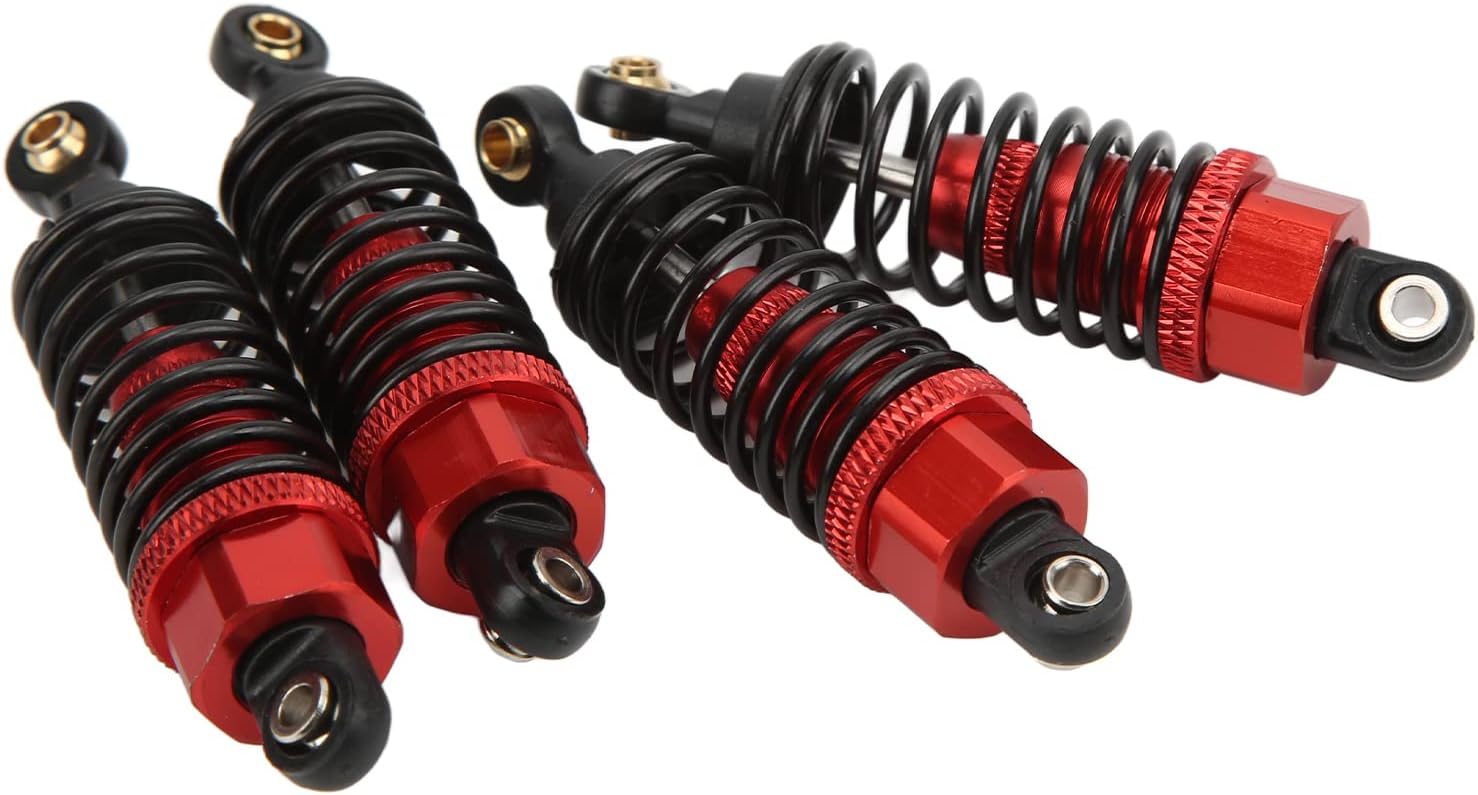RC Shocks, Enhanced Stability Smooth Ride Suspension Kit Replacement Red for RC Enthusiasts Racers Off-Road Street Driving