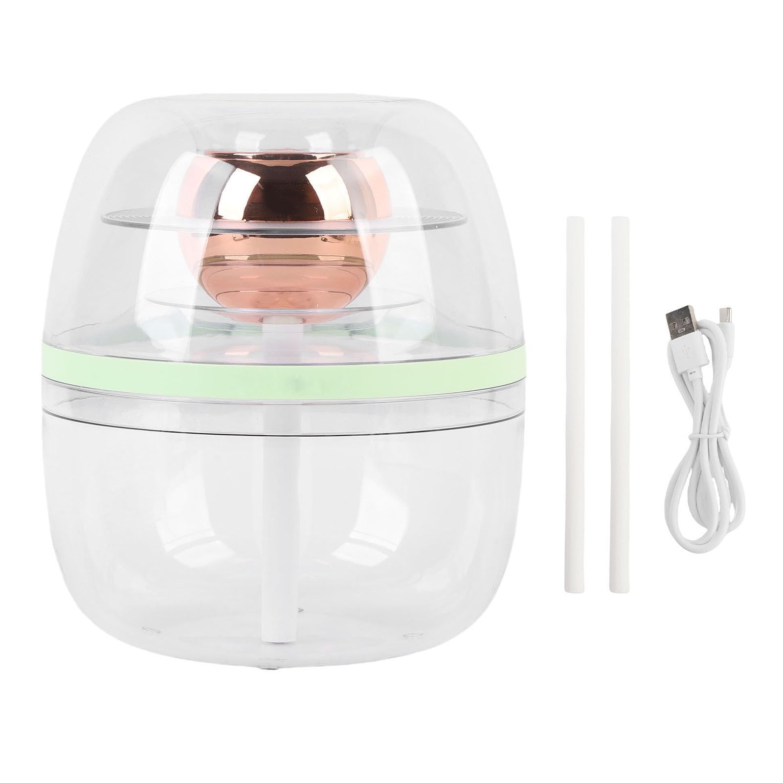 BRRNOO Umidificatore Trasparente 3L Grande Capacità, Spray e Luce (GREEN)