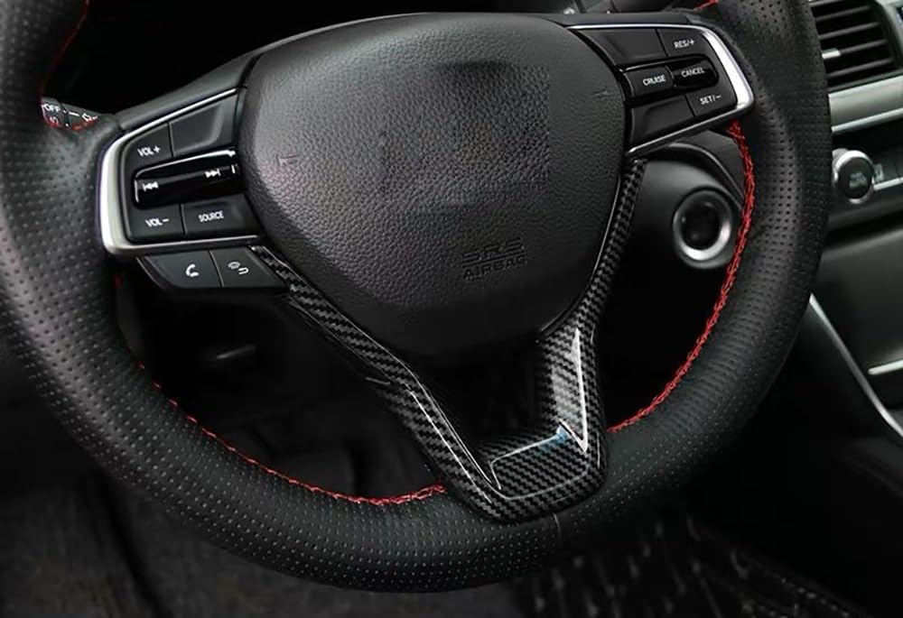 ERIDANUS Auto Accessories Fit for Honda 10th Accord 2022 2021 2020 2019 2018Steering Wheel Frame Cover Trim (Carbon Fiber Style) ABS 1 PC