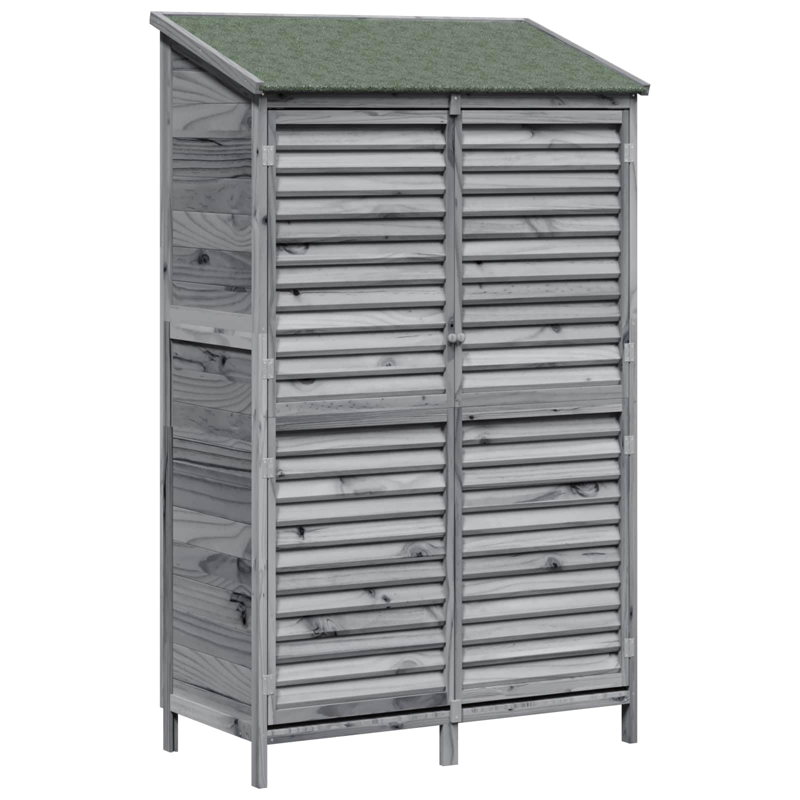 Abri de jardin gris en sapin massif 106x56x176,5 cm pour outils