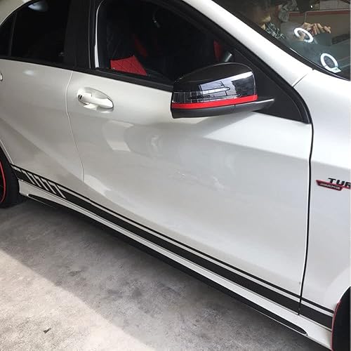 Miniatura 6 de 1 juego de calcomanías universales para cubierta de techo, falda de rayas laterales, para todos los autos, SUV, vinilo para parachoques mate (4