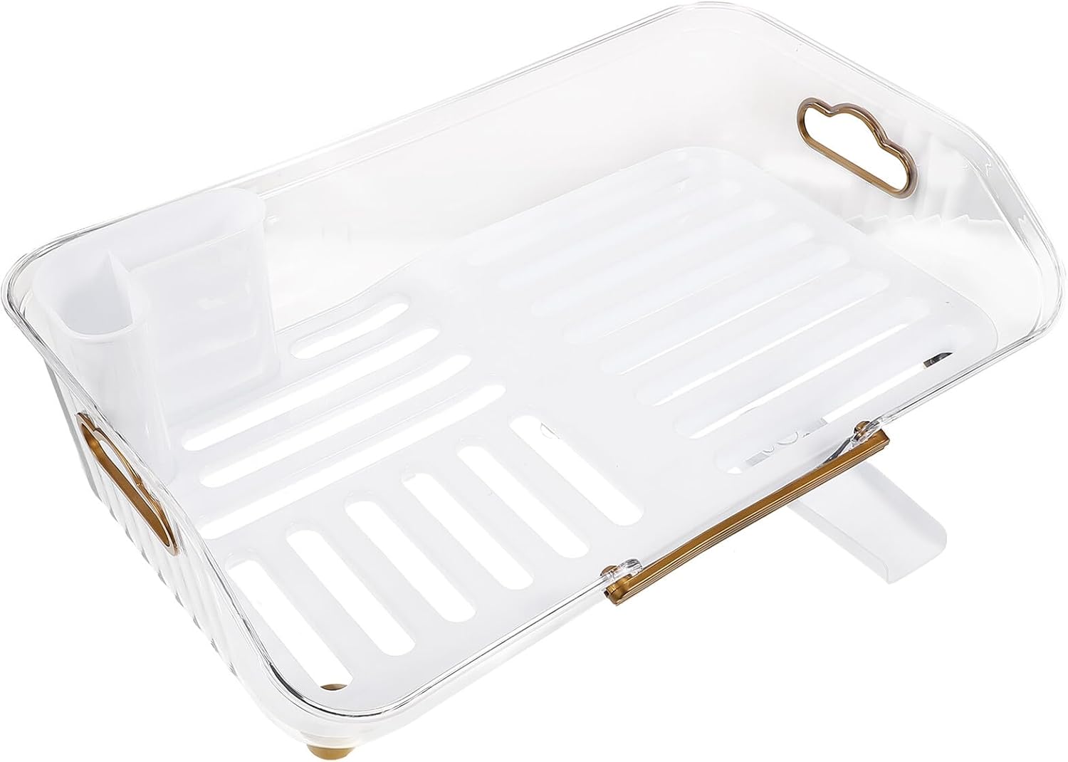 Zerodeko Dish Draining Rack and Dish Drying Rack Plastic Kitchen Counter Tableware Holder with Drainboard for Sink Organization