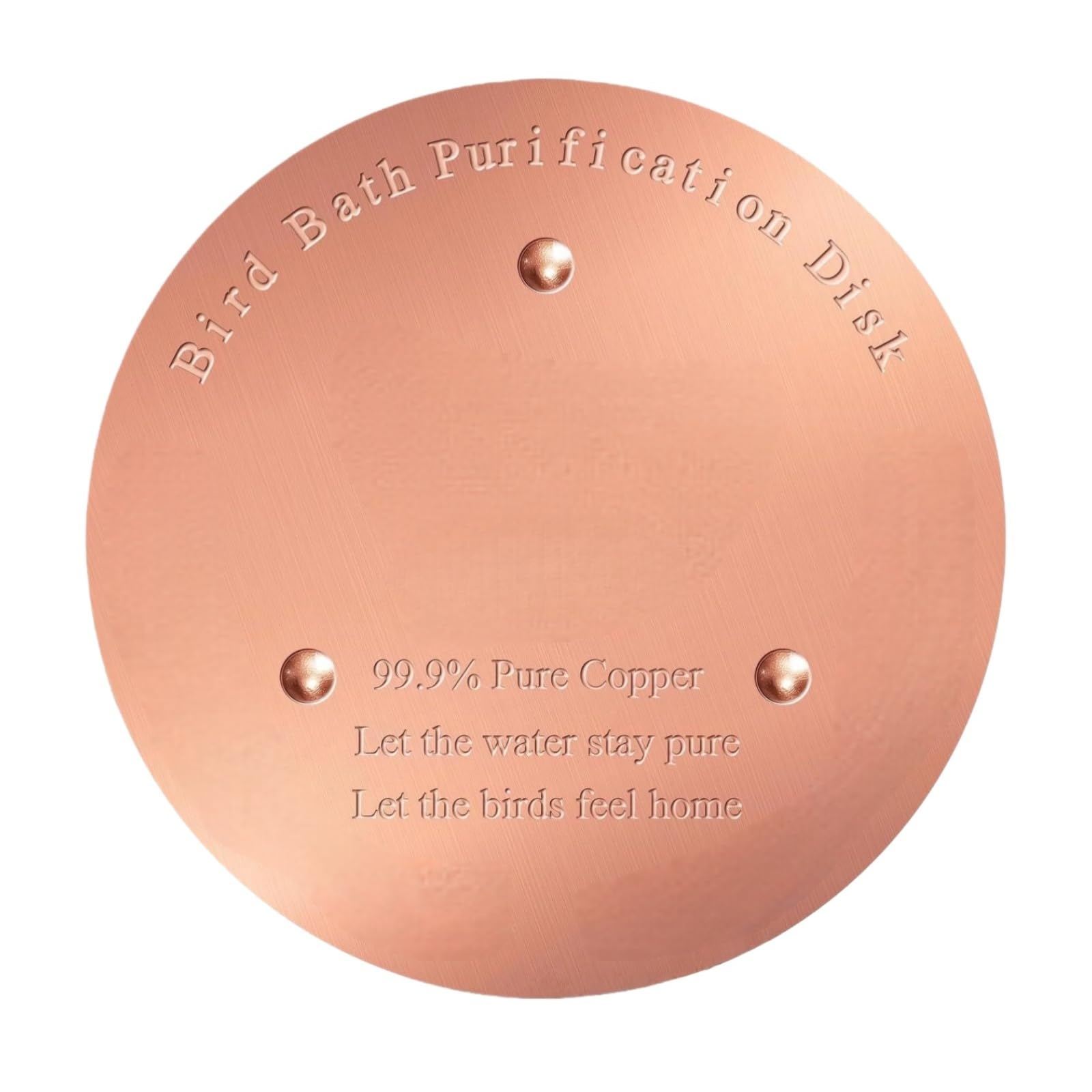 Wtirey Bird Bath Copper Disk, 99.9% Pure Copper Plate for Bird Baths & Bird Feeders, 100mm Diameter 1mm Thick Self-Cleaning Purification Disc, Keeps Water Fresh, Circle Shape