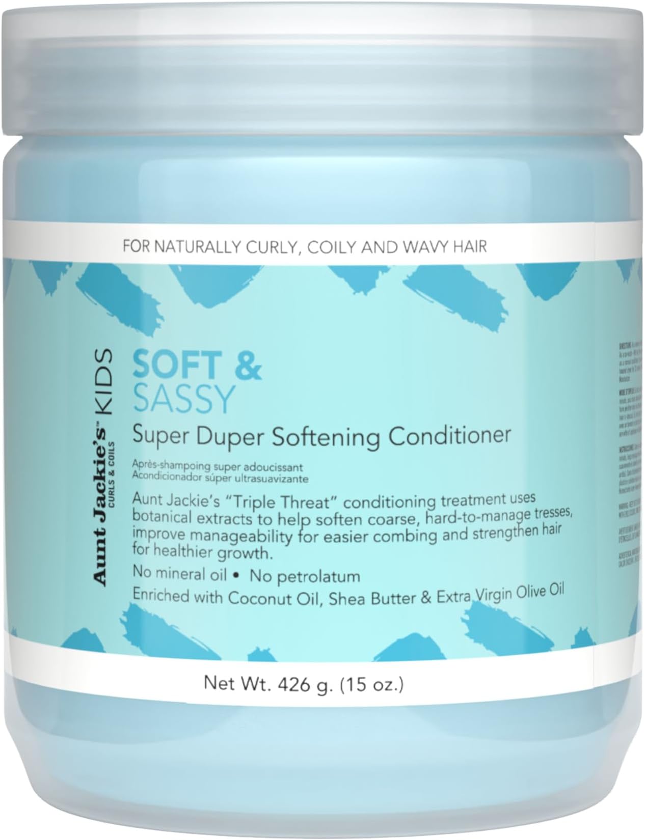 Kids Soft and Sassy Super Duper Hair Softening Conditioner, Helps Strengthen Hair for Healthier Growth, 15 oz