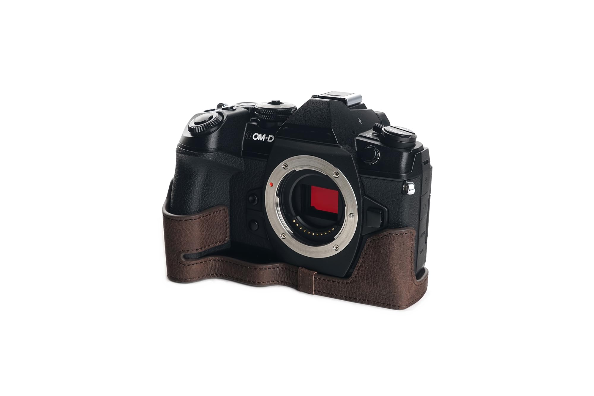 Amazon.com : Handmade Genuine Real Leather Half Camera Case