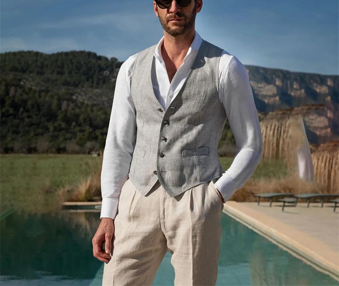 Gilet d'été pour homme - Élégant - Veste ajustée pour homme