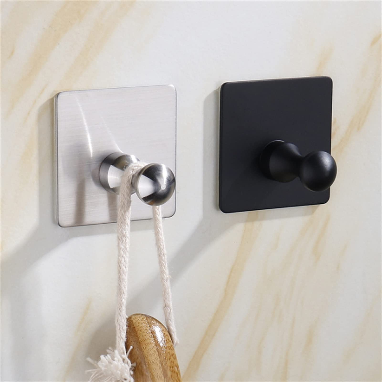 Garderobenständer, Aufbewahrungsbänke, 304, schwarzer Bademantelhaken, Wandhaken, Handtuchhaken für Badezimmer, Kleiderhaken aus Edelstahl, Hakenaufhänger für Küche, Wandgarderobe (Farbe: 5) (9)