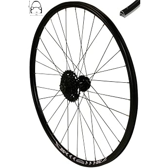 Redondo 26 Zoll Hinterrad Laufrad Felge Schwarz Disc + 8-Fach Kassette