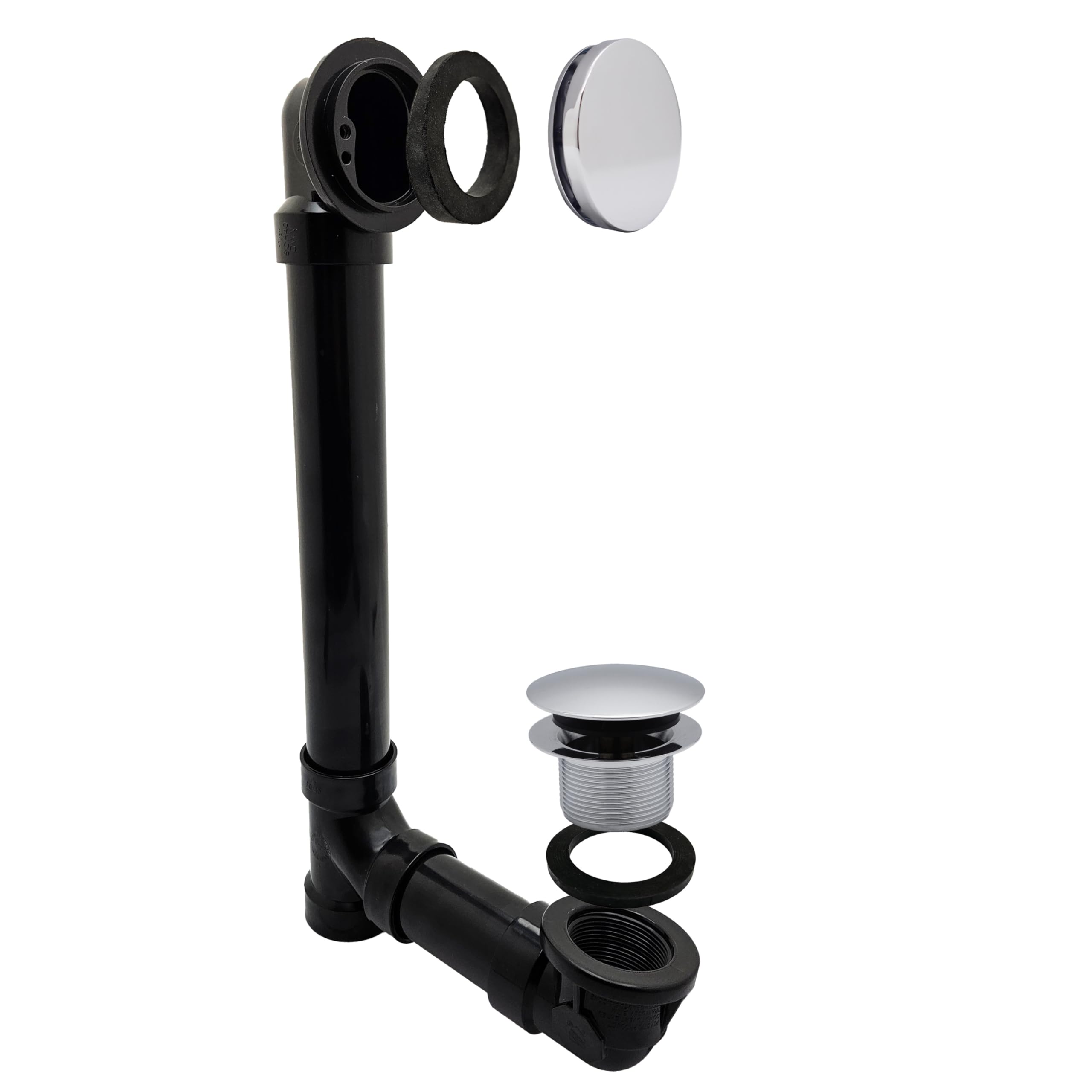 Westbrass 493144H-26 Badewannen-Ablaufgarnitur und Überlaufgarnitur mit Abflussstopfen und Illusionär-Blende, 30,5 cm und 10,2 cm, 1 Stück, poliertes Chrom