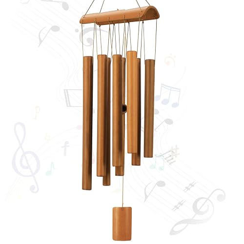 VIREKM Bamboo Wind Chimes, Memorial Sympathy Wood Wind Chimes Wooden