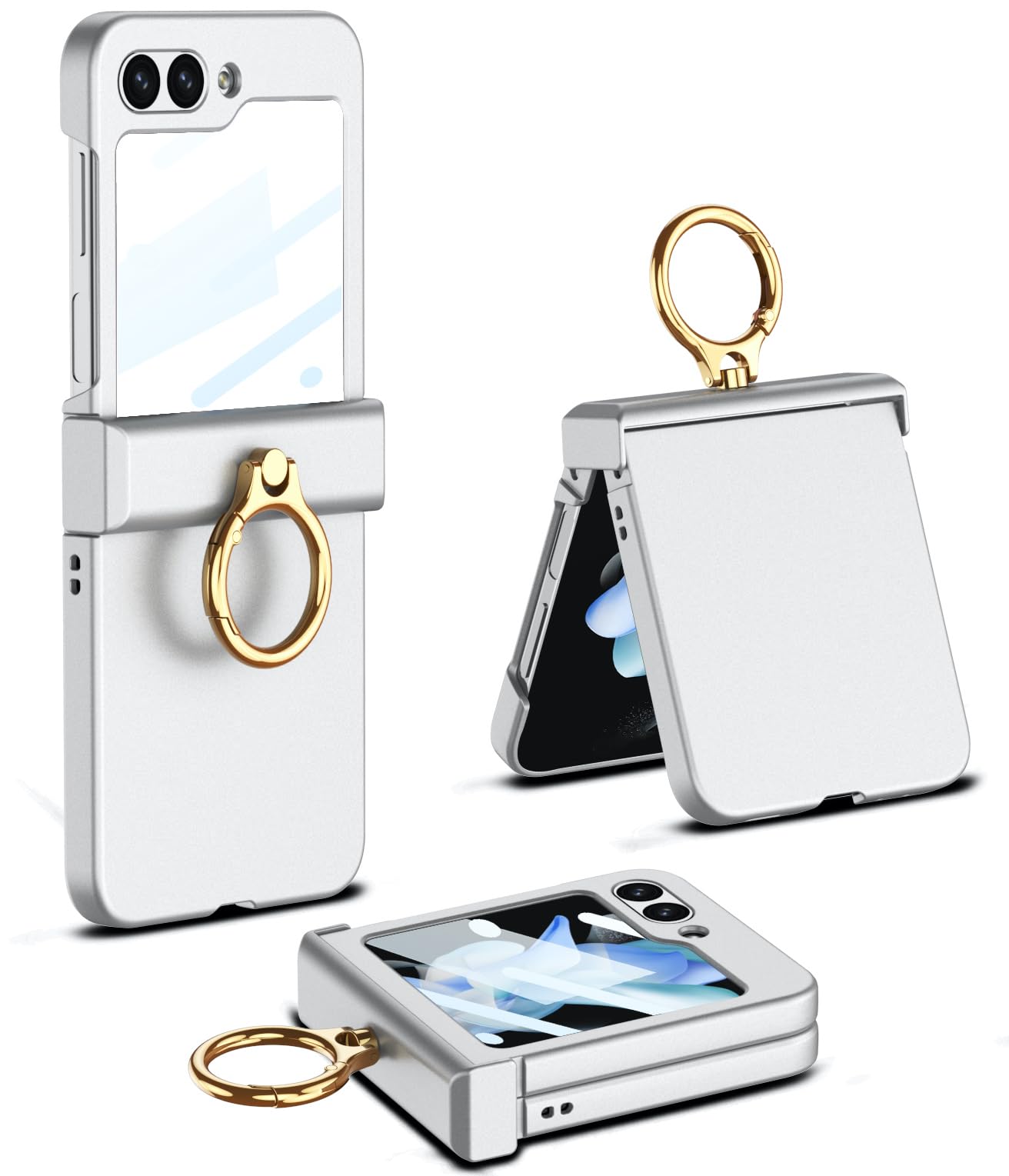 BOUNCEBACK Polycarbonate Ultra Thin Hinge Cover Ring Case/Cover For Samsung Galaxy Z Flip6 / Galaxy Flip 6 Case Cover-Matte Silver (B0D9PCGPJQ) Amazon Price History, Amazon Price Tracker