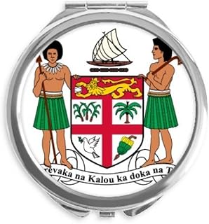 Fijil Oceania National Emblem Hand Compact Mirror Round Portable Pocket Glass