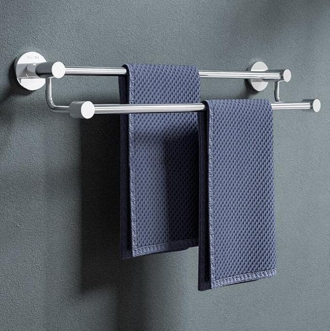 Image of SUNDRY Mega-Pro Stainless Towel Rack /Towel Hanger /Towel Rod for Bathroom and Kitchen (24 Inch Double Rod) 2 Feet