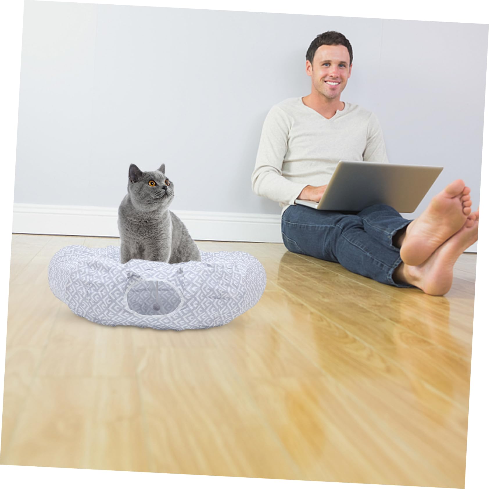 YARNOW Cama túnel para Gatos Desmontable Cat Tunnel Bed Jaula para Gatos al Aire Gatito Juguetes para de Interior Cama del túnel del Piso Tipo para paño