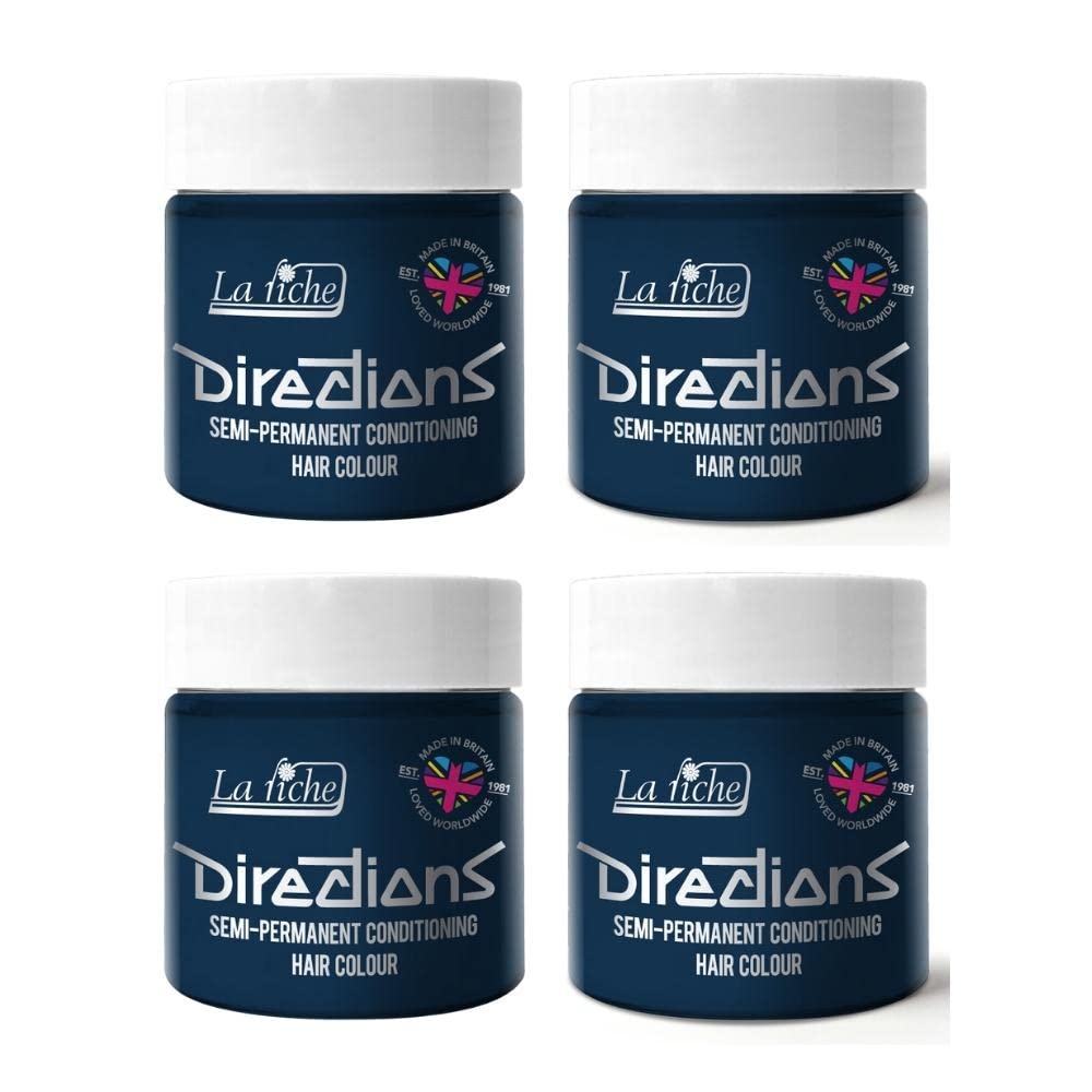 La Riche Directions półtrwała farba do włosów, 100 ml, puszka 4 opakowania (Denim Blue)