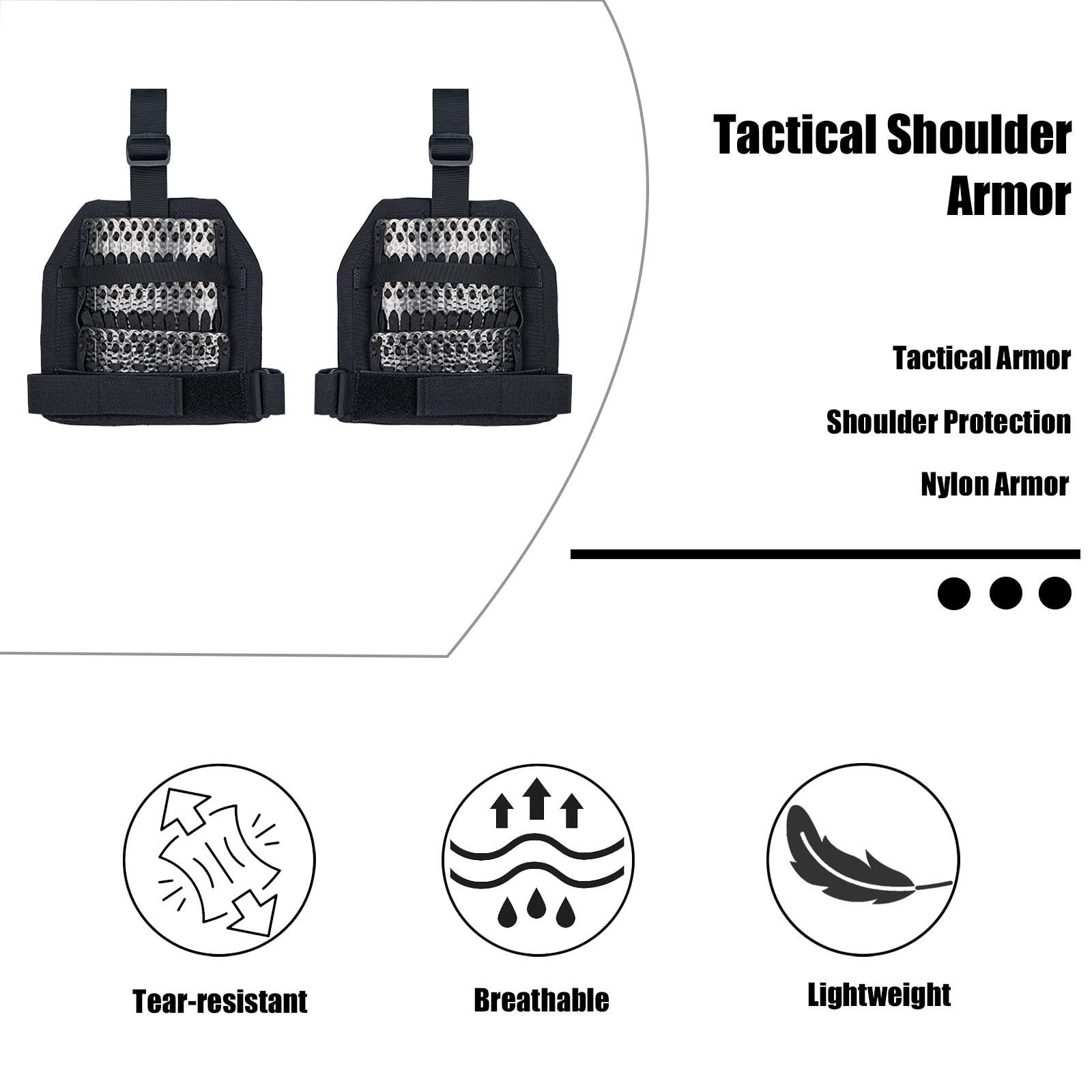 Hombreras Tácticas, Hombreras Ligeras de Protección para La Caza | Hombreras de airsoft, protección para los hombros de nailon, cómodas y transpirables