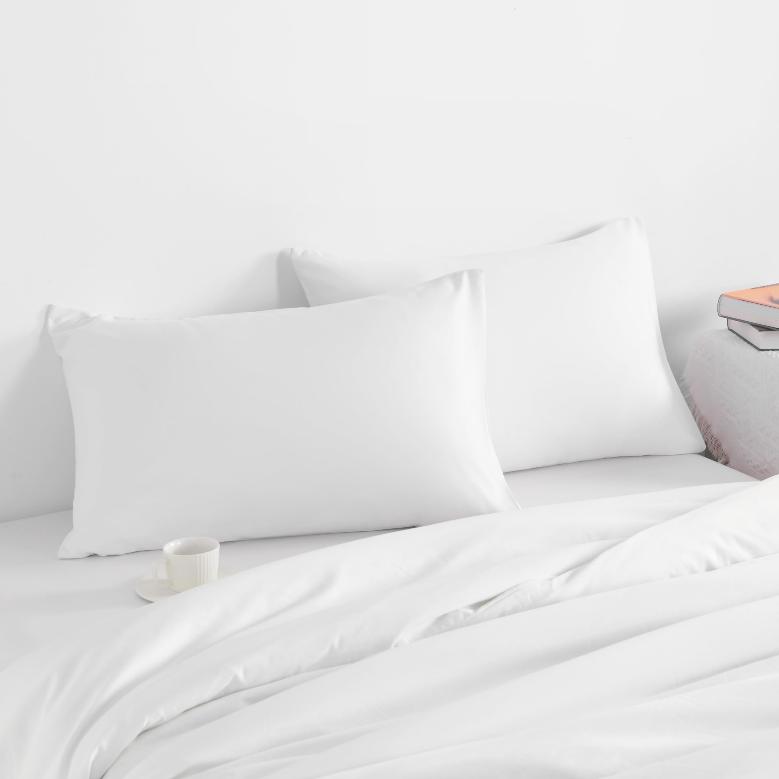 Toddler Travel Pillow Cases Set of 2, 600 Thread Count 100% Egyptian Cotton Pillow Covers for Boys and Girlswith Zipper Closure, 12