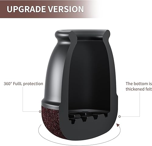 Vista 13 de Ezprotekt 24 protectores cuadrados de suelo para patas de silla con fieltro, fieltro de silicona F para suelos de madera dura, tapas de patas