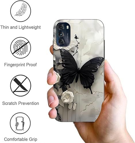 Miniatura 3 de B-wishy Funda protectora para Moto G Stylus 5G 2022 para mujer, con purpurina, cristal, mariposa, corazón, floral, delgada, de TPU de lujo, con