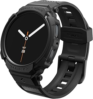 Spigen Rugged Armor Pro for Samsung Galaxy Watch 8 (44mm) Case with Strap - Matte Black