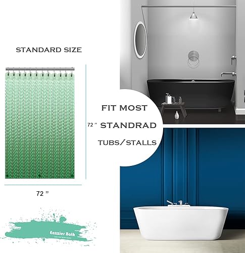 Miniatura 6 de Cortina de ducha de plástico con cristal 3D verde, 72 x 72 pulgadas, fino y ligero cubo de hielo de plástico para baño, ducha, sala de exposiciones,