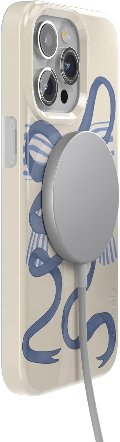 Casely iPhone 15 Pro Case | Heartstrings | Blue Bow | Compatible with MagSafe | Classic Ultra Thin Design