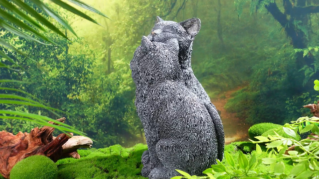 Amazon.com : Wenqik Black Cat Statue for Garden Couple Kitten