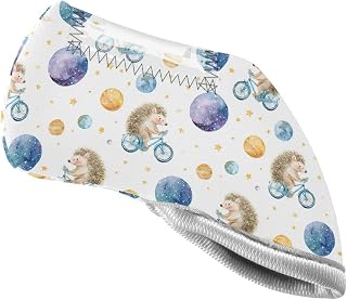 Golf Iron Head Cover Hedgehog Bicycle Watercolor Planet Soft Neoprene Iron Club Cover with Clear PVC Window Stylish Funny Golf Club Accessory Gift for Golfers