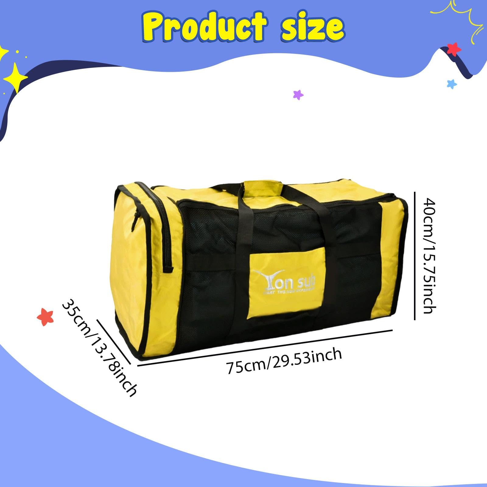 Bolsa de Buceo con Compartimento Lateral Separado, Bolso de Mano con Doble Cremallera Y Amplio Espacio de Almacenamiento para Equipo Y Accesorios