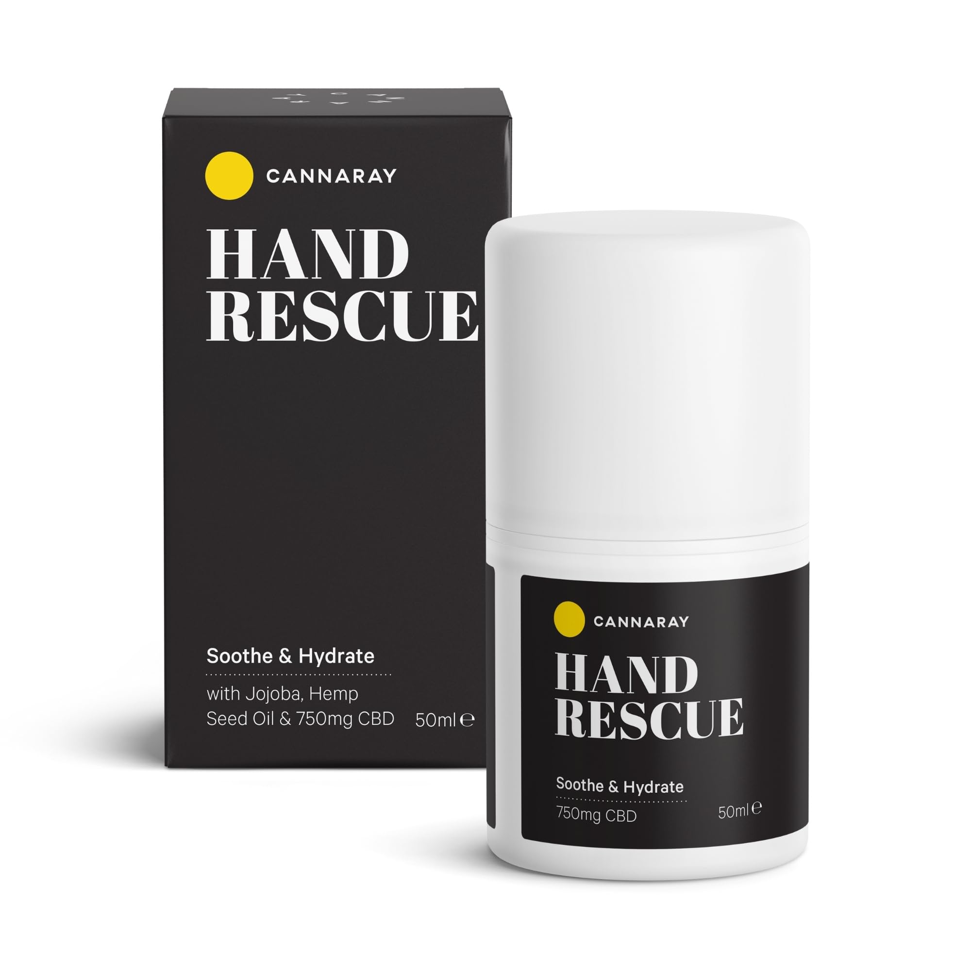 Cannaray Hand Rescue CBD Hand Cream for Dry Hands 750mg - Moisturising Cream with CBD - 50ml