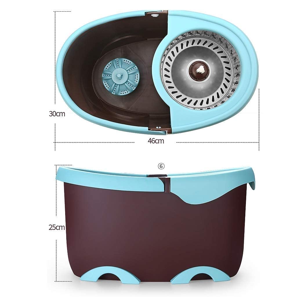 Mocio Rotante 360 ° Spin Mop Sistema Pulizia della casa Mocio Pavimenti con Secchio Detergente Pavimenti in Legno Duro