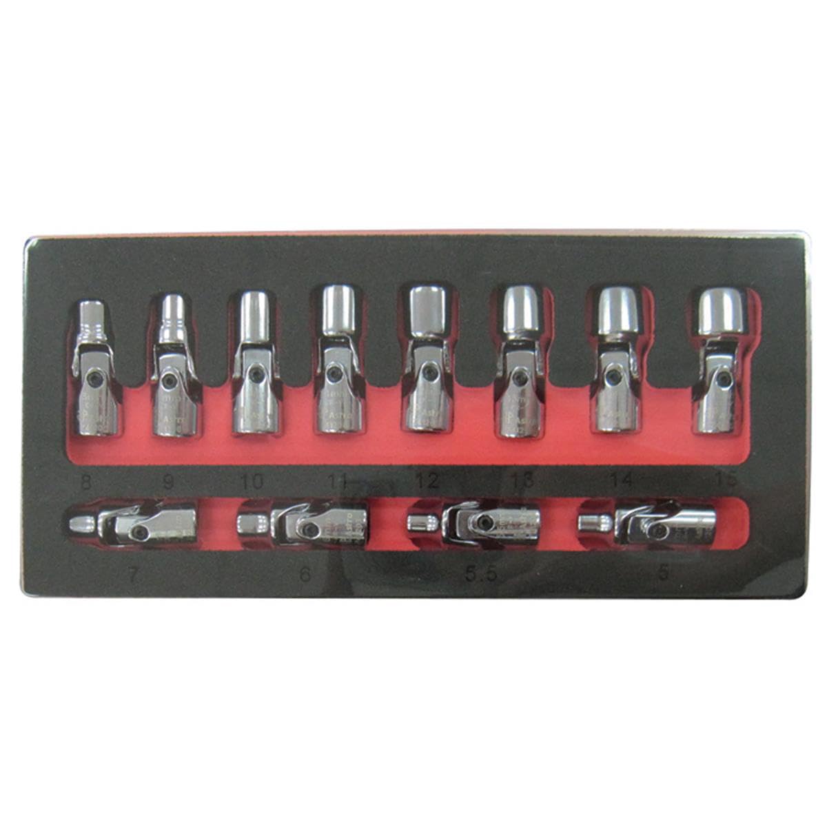 Socket Set,Flex 6Pt,Metric,12 pcs.