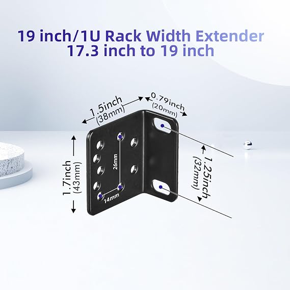Rack Ear Kit for TP-Link 19-inch Rackmount Switches 1U Rack Width Extender 17.3 Inch to 19 Inch